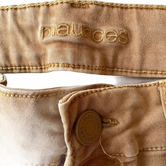 Maurices burnt dark yellow denim jeans crop  ankles - Picture 6 of 8